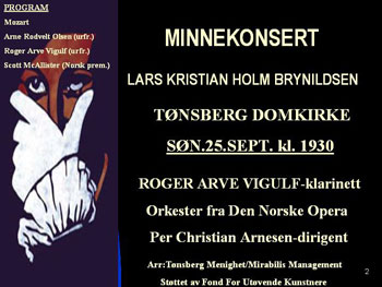 Plakat for minnekonsert for Brynhildsen