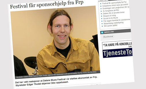 Egersund Bluesfestival – faksimile fra Dalane Tidende.no
