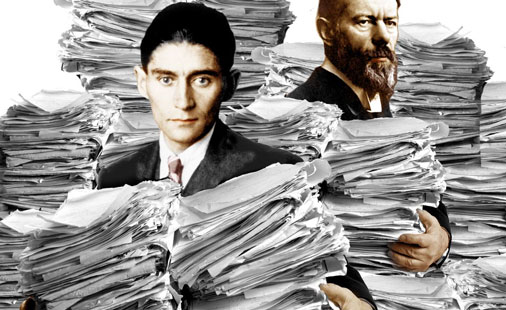 Forfatteren av &laquo;Prosessen&raquo;, Franz Kafka, og Max Weber, grunnleggeren av byråkratiforskningen.
