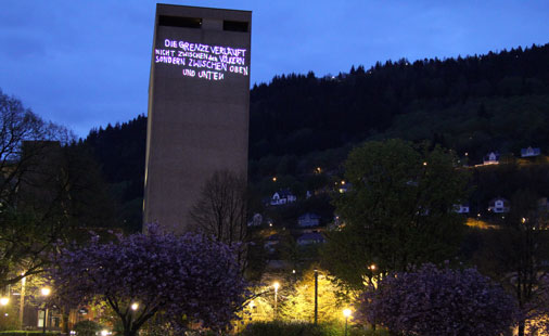 Fra Lars Rambergs graffitiprosjekt ‘Die Grenze’ under Festpillene i Bergen