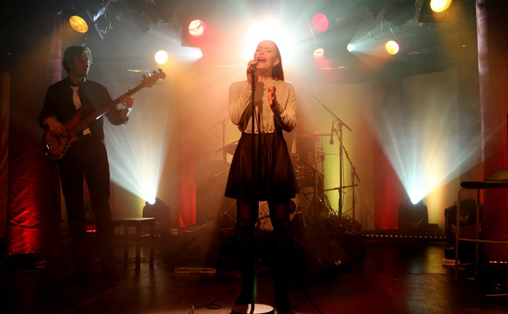 Konsert i februar på Campus Vaterland med Populærmusikk, og Musikkproduksjon. Foto: Sandra Oen.