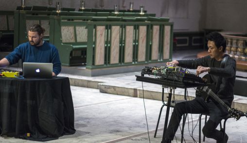 Jon Wesseltoft og Yuen Chee Wai under All Ears 2015 i Oslo domkirke Foto Christian Winter