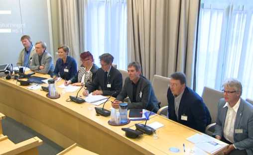 Onsdag 24. august 2016 var det høring i Forsvarskomiteen om langtidsplanen for Forsvaret. Representanter fra MFO, Norsk Komponistforening, NOPA, Norsk musikkråd og Norges Korpsforbund var tilstede. Foto: Stortinget