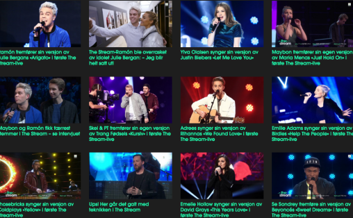 Skjermdump nettsidene til The Stream