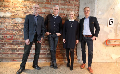Fra venstre Thomas Stenderup (Den Norske Filmskolen), Jørn Mortensen (Kunshøgskolen i Oslo), Maria Mediaas Jørstad (Talent Norge) og Peter Tornquist (Norges musikkhøgskole)