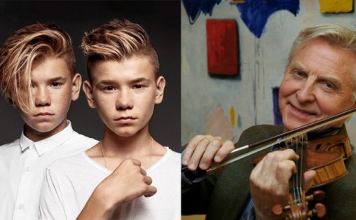 Marcus & Martinus var de yngste og Arve Tellefsen den eldste av årets Spellemenn. Begge hadde til felles at de ikke var til stede da de ble ropt opp som vinnere. (Foto: Spellemannprisen)