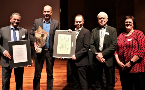 Alexander Krohg Plur (rektor, Kulturskolen i Ås), Ola Nordal (ordfører, Ås), Magnus Thue (statssekretær, Kunnskapsdepartementet), Nils R. Sandal (styreleder, Norsk kulturskoleråd) og Merete Wilhelmsen (assisterende direktør, Norsk kulturskoleråd)