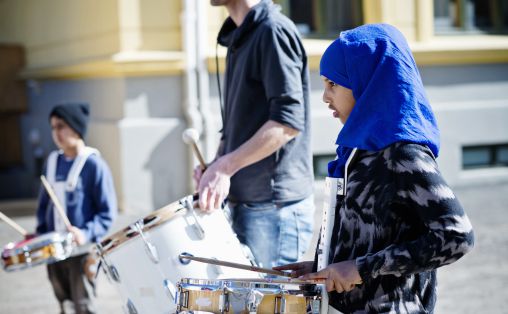 Korpsøvelse på Møllergata Skole