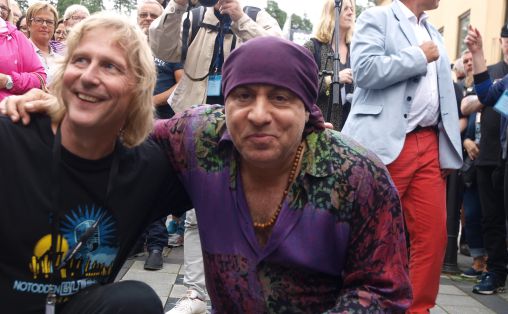 Festivalsjef, Notodden Blues Festival, Jostein Forsberg. Her med musiker Steven van Zandt samarbeider om bluesutdanning Foto:
