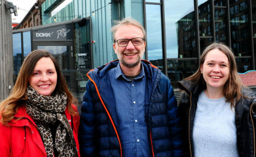 Trondheim Kammermusikkfestivals administrasjon omfatter nå tre heltidsstillinger: Fra venstre produsent Gunn Mogseth Skrove, festivalsjef Sigmund Tvete Vik og daglig leder for TICC, Kristin Reigstad
