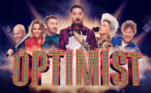 Illustrasjonsfoto: Utsnitt av plakaten til den norske musikalen &laquo;Optimist&raquo;, basert på Jahn Teigens sanger. &laquo;Optimist&raquo; er ikke omtalt i denne saken