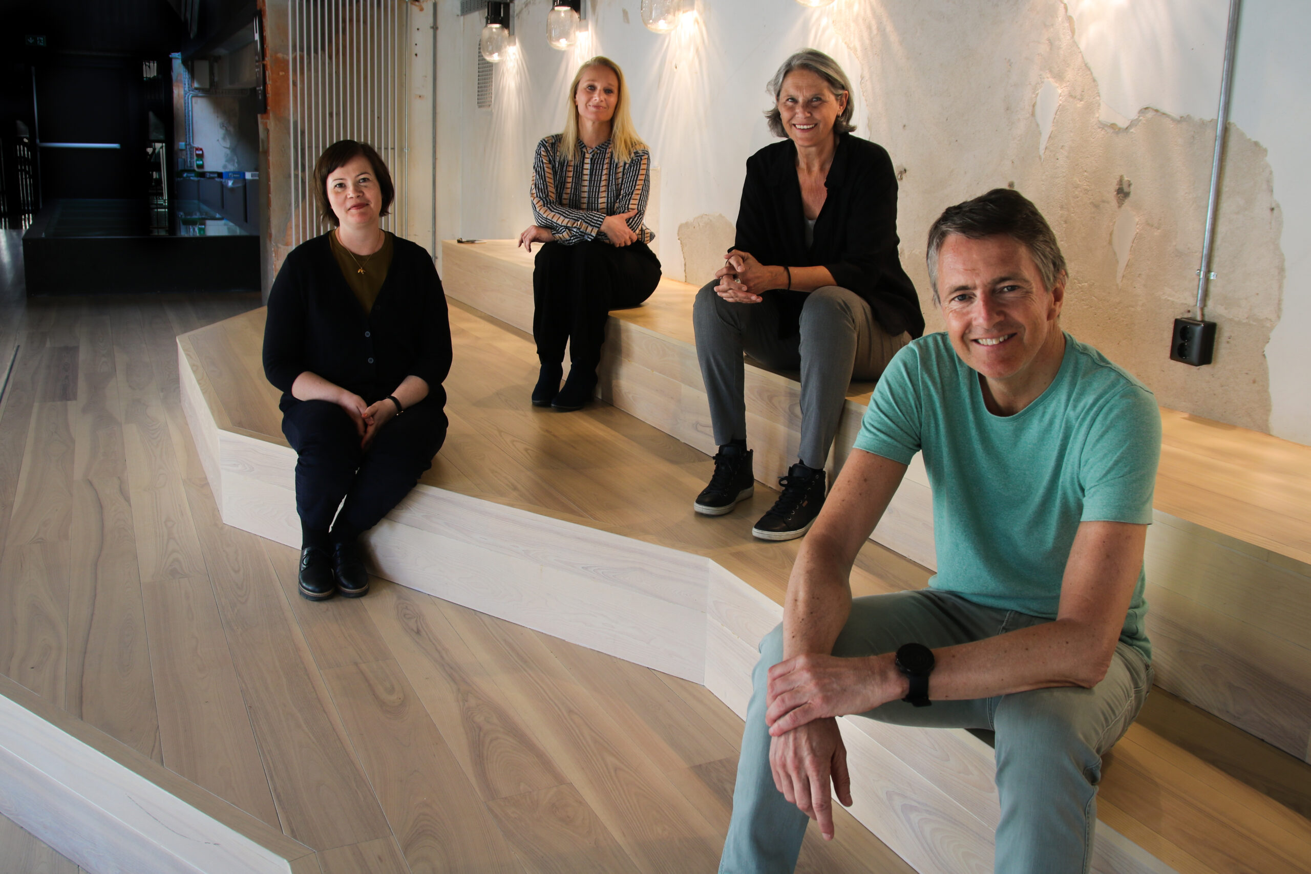 Fra venstre: Ingvild Skaatan, daglig leder Det Norske Solistkor, Maria Mediaas Jørstad, daglig leder Talent Norge, Grete Pedersen, kunstnerisk leder Det Norske Solistkor og Anders Bjørnsen, leder kunst og kultur Sparebankstiftelsen DNB