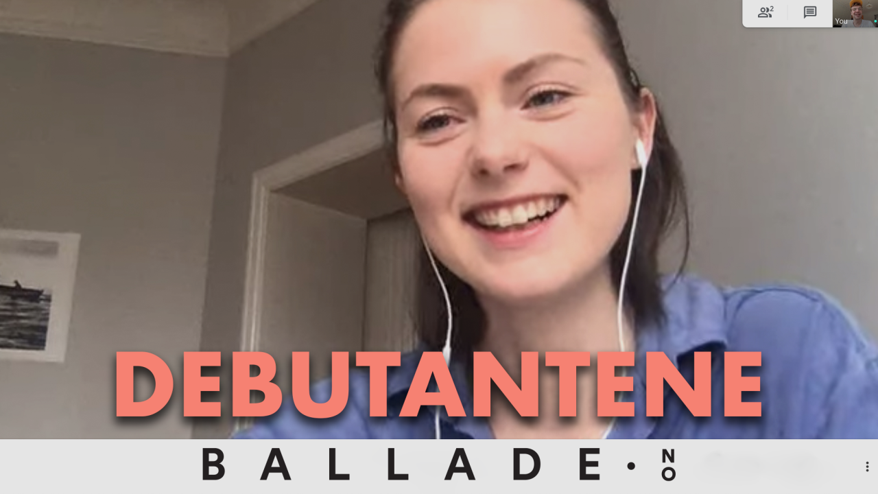 Skjermbilde av Anna Kajander i samtale med journalist Eskil O. Vestre på Skype