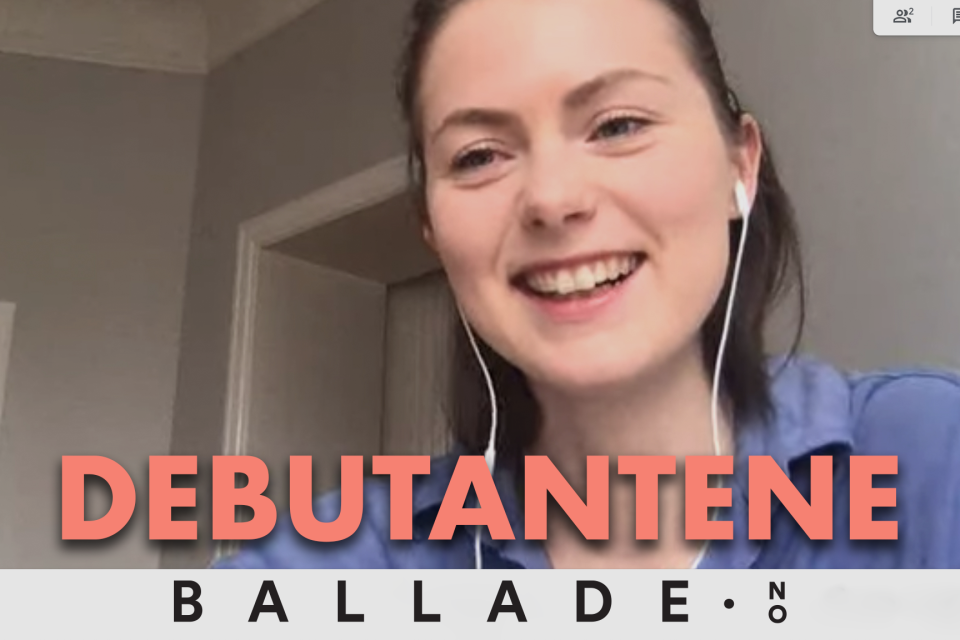 Skjermbilde av Anna Kajander i samtale med journalist Eskil O. Vestre på Skype