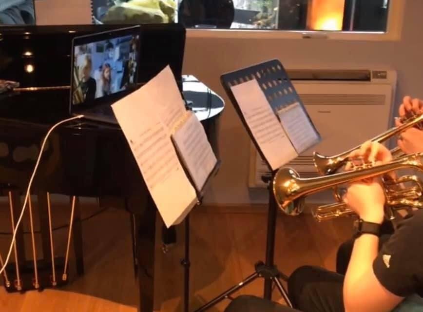 Digital korpsøving hos Lerstad skolekorps