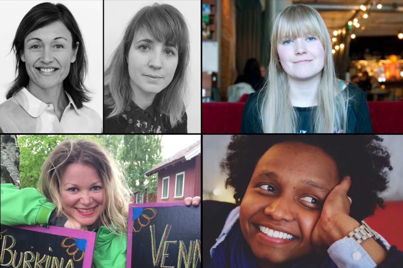 Øverst fra venstre: Kristin Danielsen i Kulturrådet, prosjektleder Silje Eikemo Sande, Stine Haugen. Nederst fra venstre: Mocci Ryen, Nasra Ali Omar