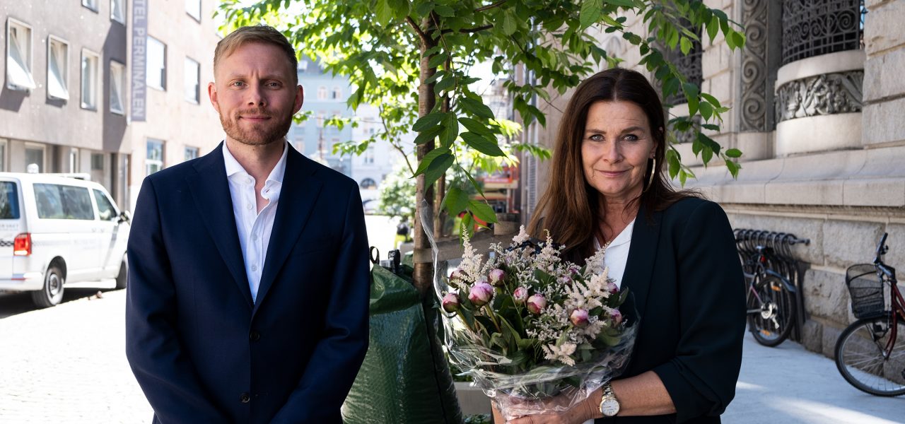 Jørgen Karlstrøm, ny styreleder i TONO, og Ingrid Kindem, avtroppende styreleder