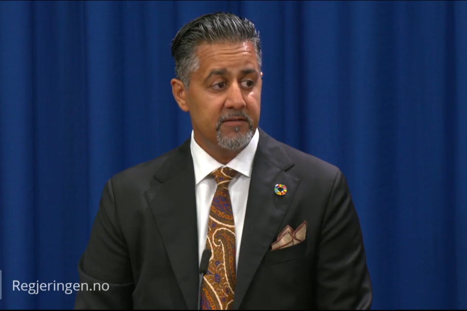 Skjermbilde fra pressemøte om ny støtteordning