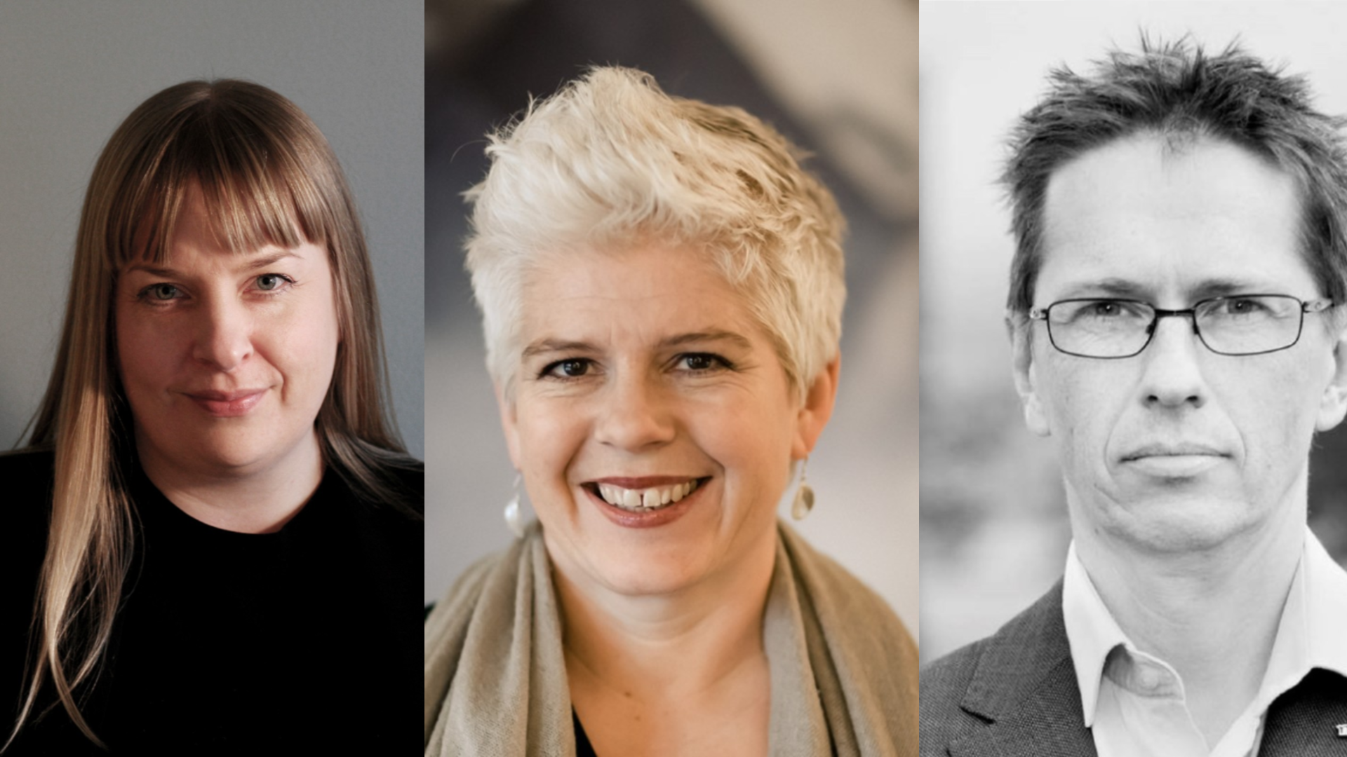 Tone Østerdal fra NKA, Rhiannon Hovden Edwards fra Virke Kultur og Hans Ole Rian fra Creo