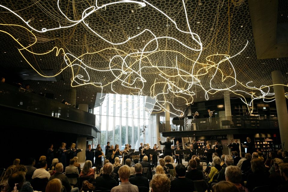 Fra Ultimafestivalen høsten 2020: Feiring av improvisasjonskvartetten SPUNK 25 år, på Deichman hovedbibliotek i Bjørvika i Oslo