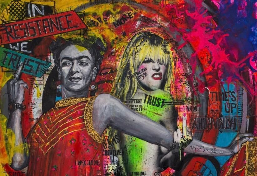 Bilde SOS Iran – Artdom. Kunstverk fra Fru Bugge og Summaiya Jilani