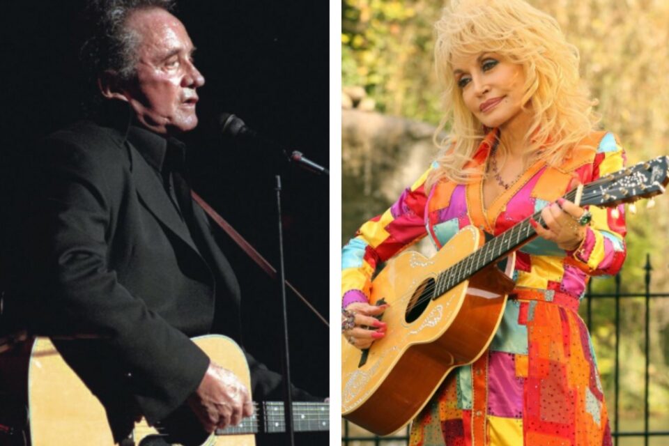 Johnny Cash og Dolly Parton littlarm