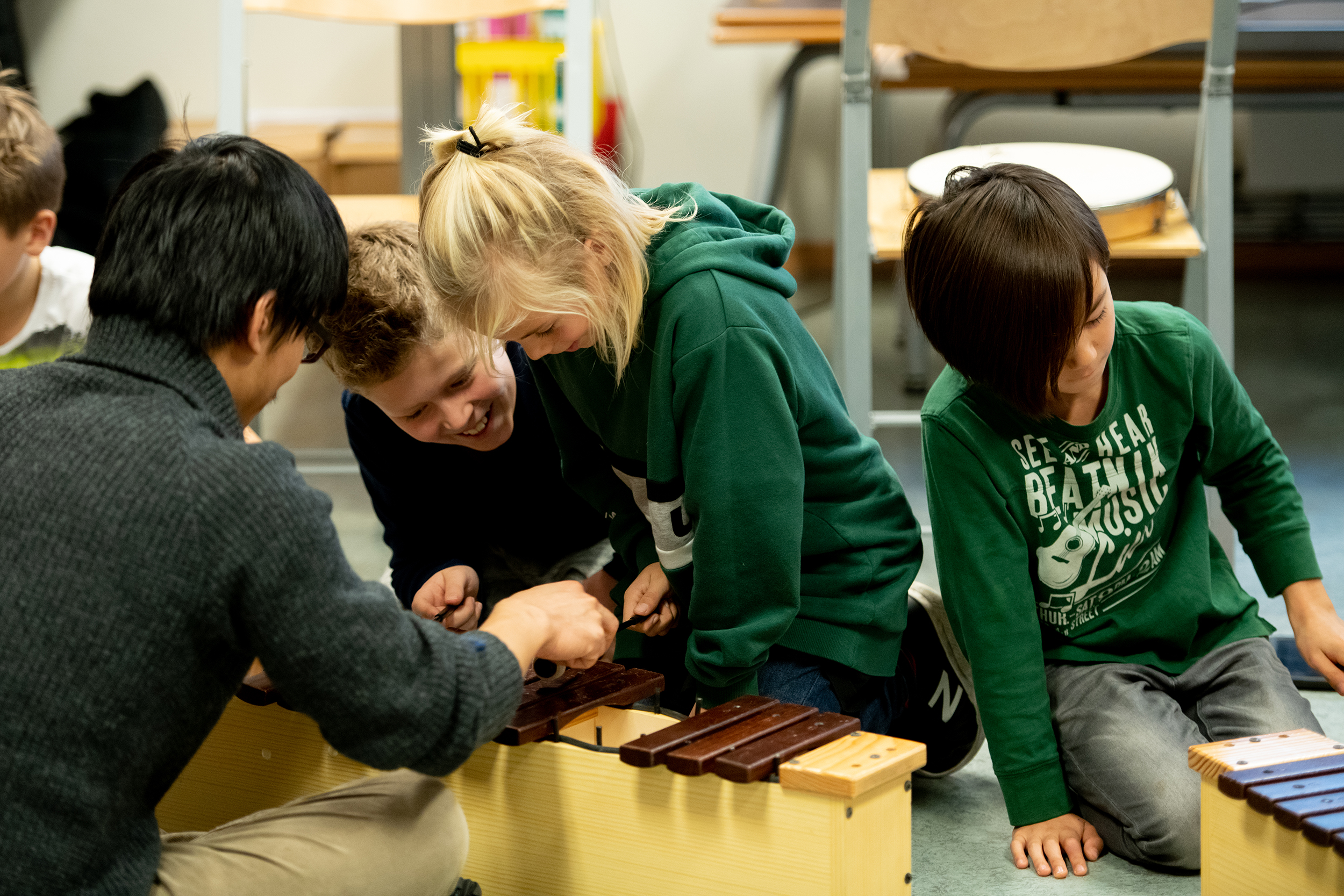 Musikkundervisning på Bogstad skole, Oslo.