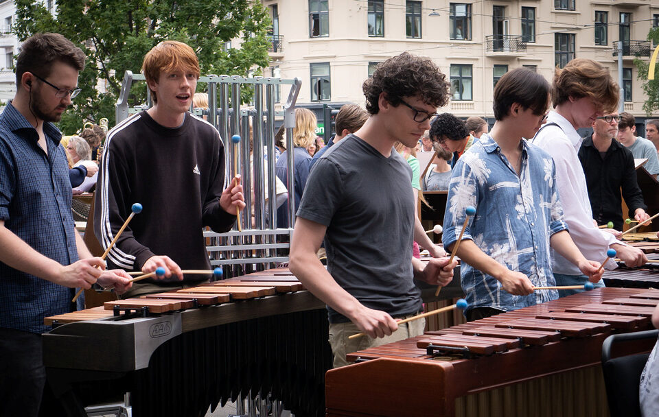 MUSIKKSTUDENTER: Fra semesteråpning 2022 i Majorstuakrysset.