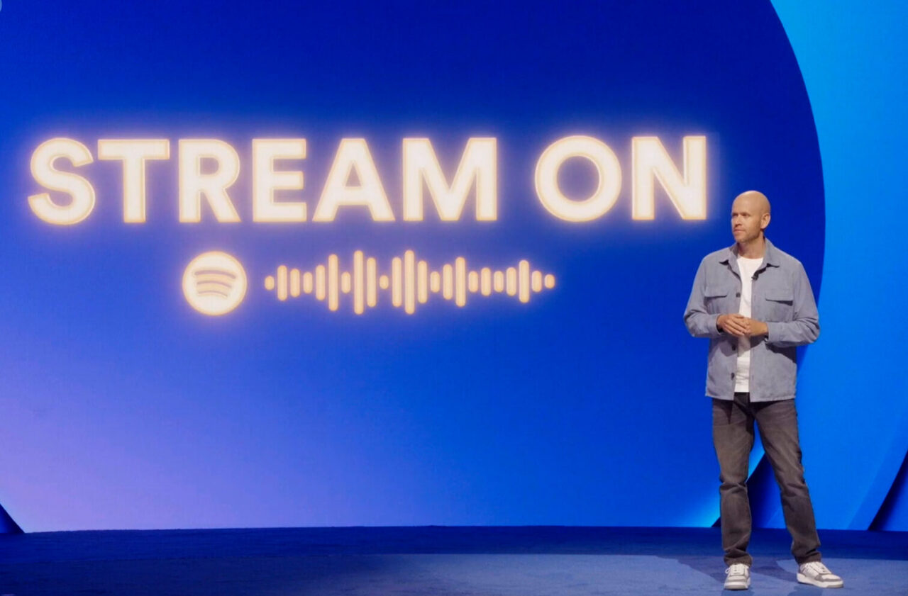 Daniel Ek, gründer og styreleder i Spoify. Her snakker han på et Spotify arrangement.