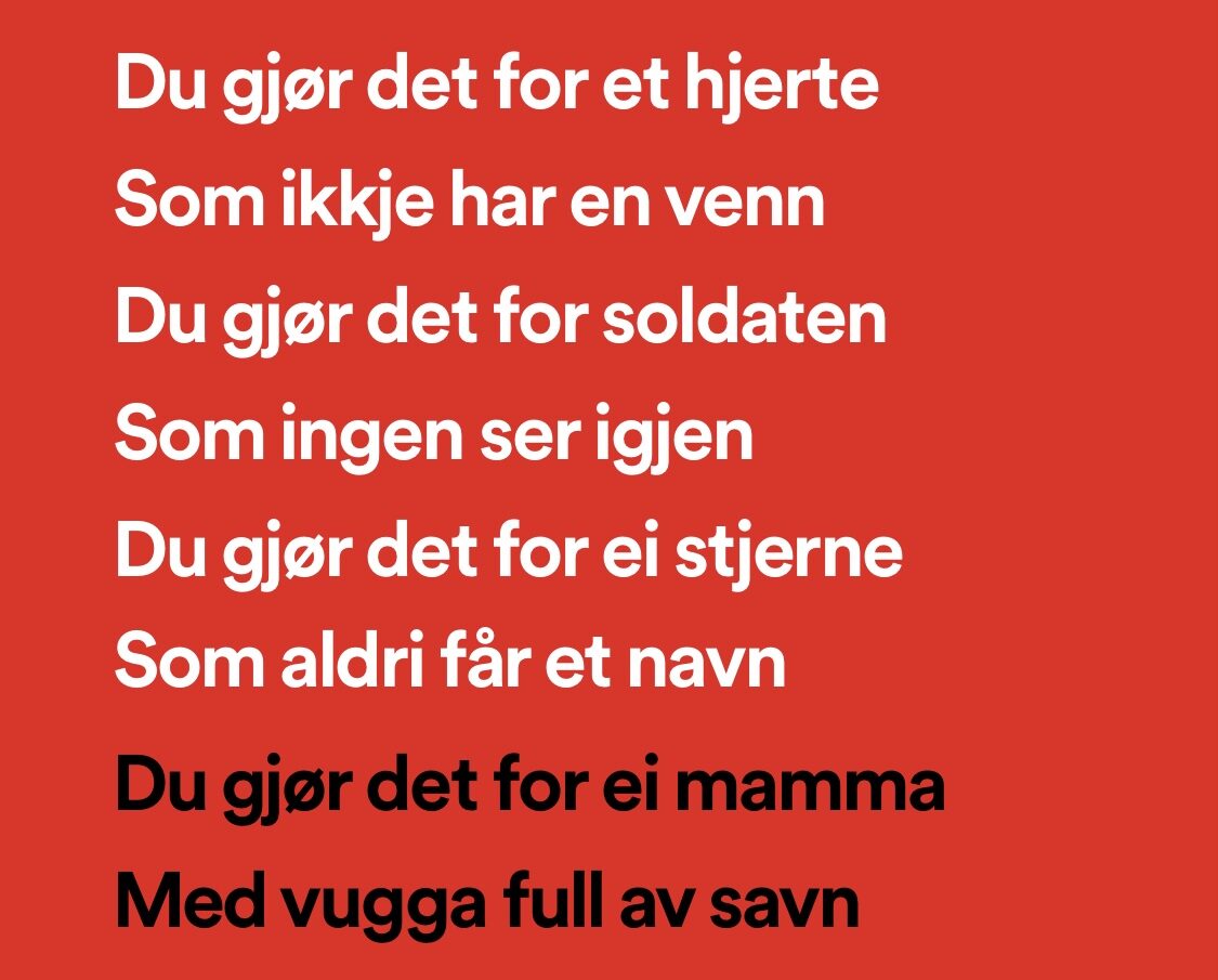 Fra Kari Bremnes' tekst Det som ennu ikkje har et navn.