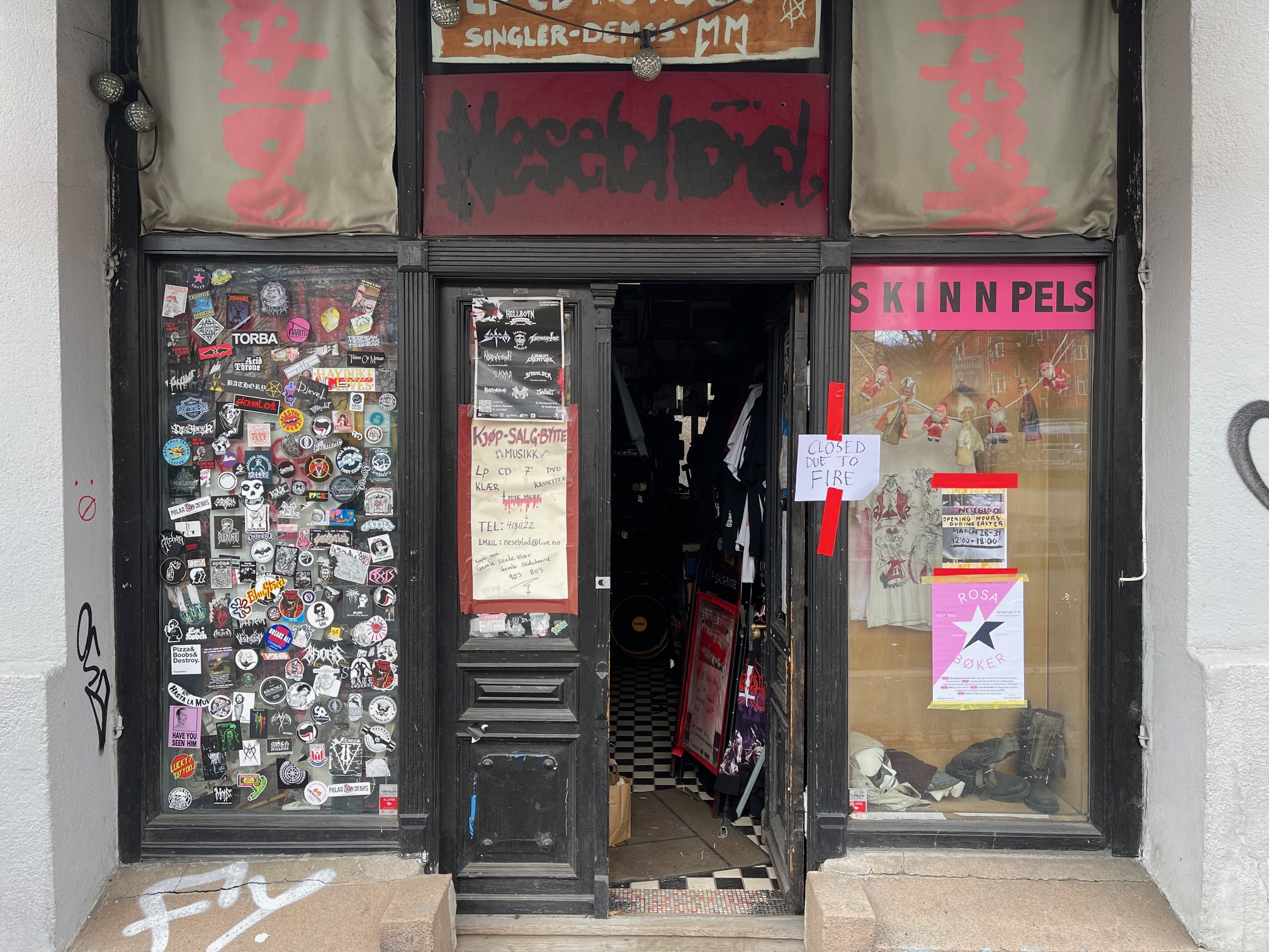 Neseblod stengt pga brann