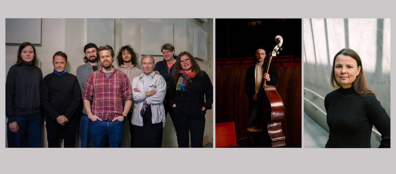 Årets verk nominasjoner fotocollage. Nordnorsk Jazzensemble, Jon Andrew Wilhite og Shannon Mowday