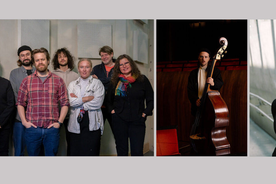 Årets verk nominasjoner fotocollage. Nordnorsk Jazzensemble, Jon Andrew Wilhite og Shannon Mowday