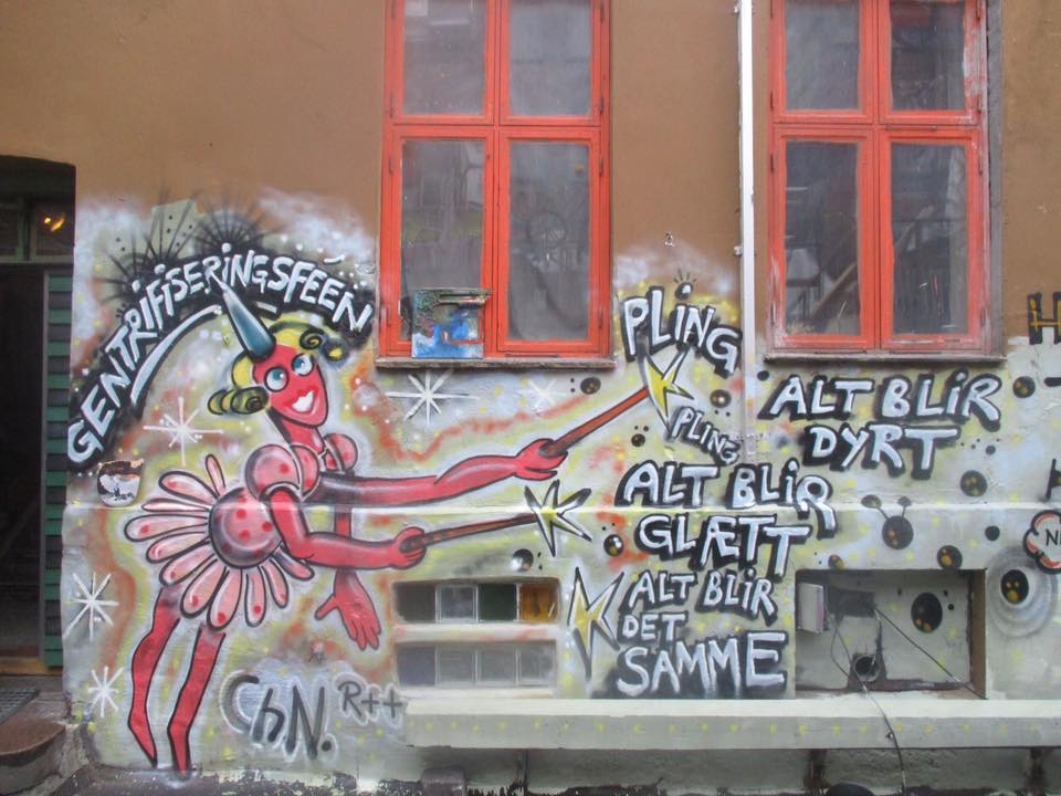 Vegg illustrasjon ved Vestbredden/Hausmania i Oslo, laget av Christopher Nielsen