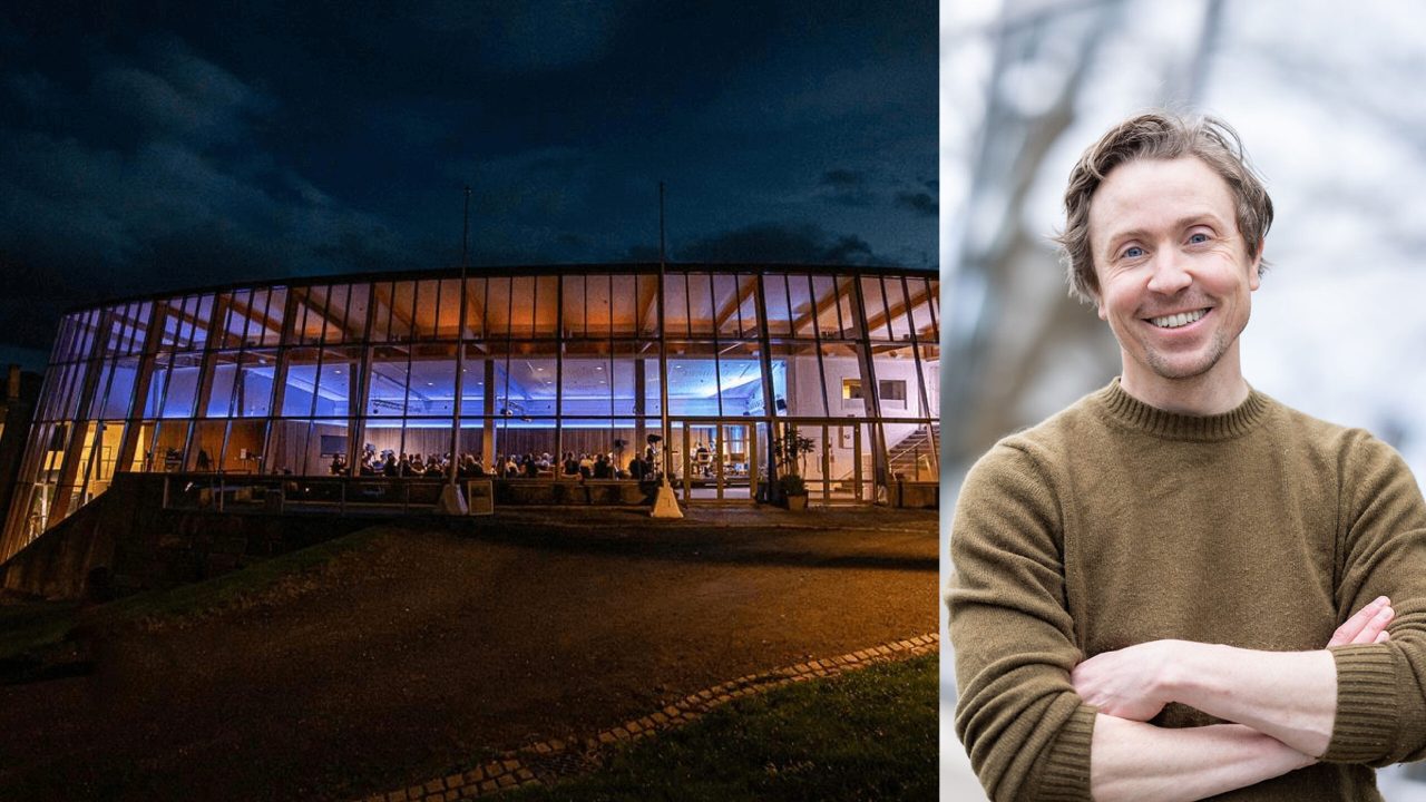 Parken kulturhus i Ålesund. Til høyre kulturhusleder Hans Pareliussen.